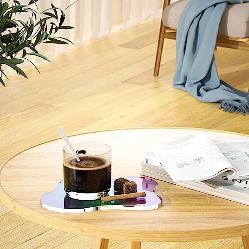 Acrylic Coaster Decorative Plates, Irregular Bar Drink Coaster, Clear Cloud Shape Coffee Cup Coaster, Perfect for Tabletop Protection and Accessories Display.(Iridescent) - Image 6