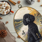CUANFDDSF Vintage Black Poodle Oval Wall Art Decor, Poodle Gifts for Women Wall Hanging Decor, Cottage Core Farmhouse Lakeside Dog Duck Framed Canvas Prints for Home Bedroom Living Room, 8.6x11.4 Inch - Image 6