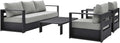 Modway Tahoe Aluminum 4-Piece Outdoor Patio Set in Gray Gray by Modway