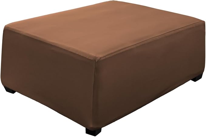 Super Stretch Ottoman Cover- Soft Form Fit Ottoman Cover Rectangular Ottoman by UOIJAY