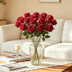 200Pcs Red Roses Artificial Flowers, Realistic Silk Fake Roses Bouquet - Image 4