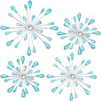 Hicarer 4 Pcs Starburst Wall Decor, Bling Metal Wall Art, Blue - Image 2