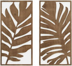 Madison Park Wall Décor for Living Room - Birch Botanical Two-Tone, Home Accent Modern Kitchen Dining Decoration, Ready to Hang 2-Piece Wood Panel Set for Bedroom, 16"W x 32"H, Monstera by MADISONPARK