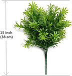 CATTREE Artificial Plants, Plastic Shrubs Faux Flowers Fake Grass Leaves Simulation Greenery Bushes Indoor Outdoor Home Garden Office Yard Verandah Wedding Decoration Planter Filler - 2 Bundles - Image 5