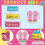 Yuntau 4 Pcs Summer Flip Flop Decor Wooden Beach Table Centerpiece Sign - Image 5