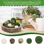 Lezmarket 18 Pcs Decorative Moss Balls for Centerpiece Bowls Assorted Sizes - Image 2
