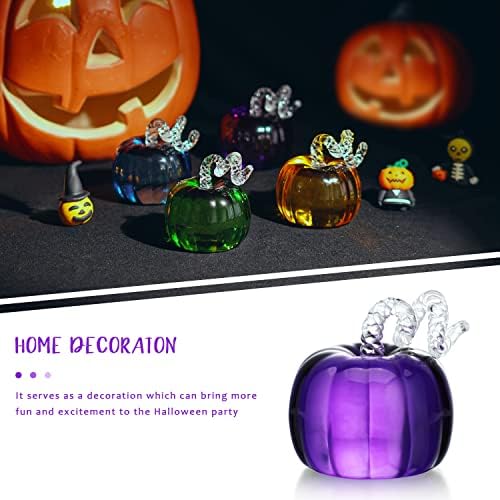 Purple Crystal Pumpkin Figurine Glass Sculpture Thanksgiving Fall Decor - Image 5
