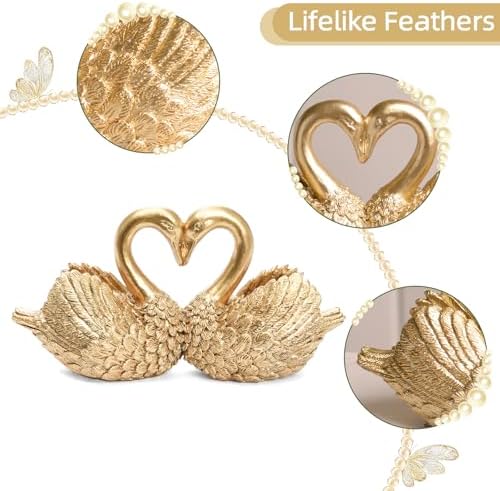 Small Swan Figurines Home Decor,Mini Gold Decor Animal Statues - Image 3