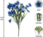 Artificial Outdoor Flowers,8 Bundles Fake Flowers UV Resistant Faux Outdoor Plastic Flower Plants for Outside Indoor Décor(Blue) - Image 2