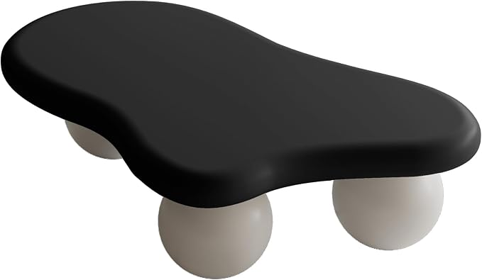 47.2" Cloud Coffee Table with 3 Ball Legs, Modern Irregular Center Table - Image 8