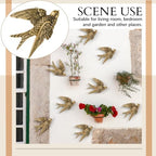 10 Piece Vintage Swallow Wall Decor, 4.7 Inch 3D Resin Bird Sculptures - Image 3