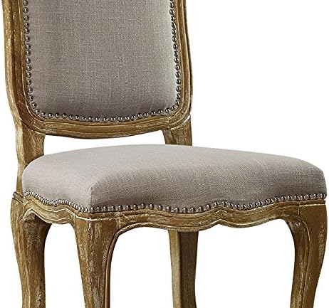 Baxton Studio Chateauneuf French Vintage Cottage Weathered Oak Linen - Image 8