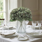 6Pcs 13" Saga Green Silk Hydrangea Artificial Flowers - Image 3
