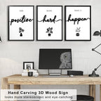 3D Wood Inspirational Wall Art, Framed Motivational Office Wall Decor, Positive Affirmations Wall Decor for Home Office Bedroom Living Room (Ready to Hang, 12x16 Inch, Set of 3, Framed) - Image 3