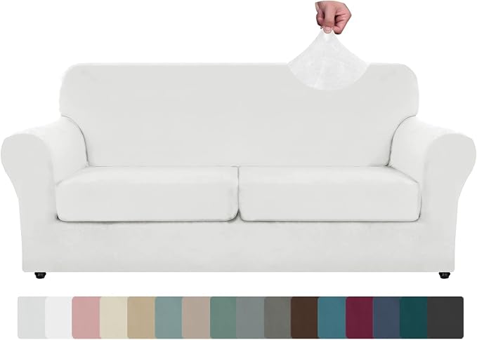ZNSAYOTX Oversized Velvet 3 Piece Couch Cover by ZNSAYOTX