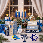 11 Pcs Hanukkah Wooden Tiered Tray Decor Chanukah Tabletop Signs - Image 3