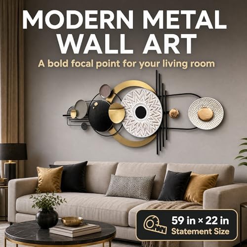 JFUJFU Large Modern 3D Wall Art Metal Sculpture for Home & Office - Image 2