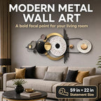 JFUJFU Large Modern 3D Wall Art Metal Sculpture for Home & Office - Image 2
