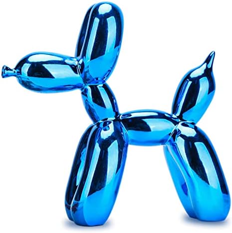 Blue Balloon Dog Decor,Balloon Animal Decor,Shelf Decor Preppy Room Decor,Cute Statue Home Decor, Bedroom Modern Sculpture Desk Decor,Office Gold Decorations Small Figurines by XIAOMAGG