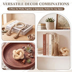 Capoda 5 Pcs Decorative Books with Wooden Knot Bead Garland, Brown, Faith - Image 5