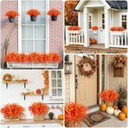 RECUTMS Fall Artificial Flowers for Outdoors,Orange Gold Fake Plants Flower - Image 5