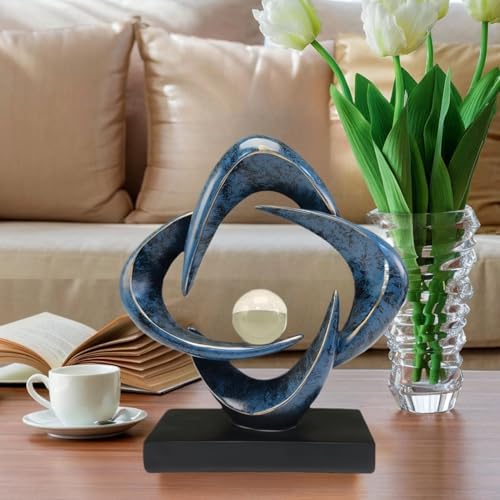Modern Home Decor Abstract Decorative Sculpture Decorations for Living Room Dining Room Office, Resin Art Statues Coffee Table Bookshelf Decor Accents (Blue) - Image 6