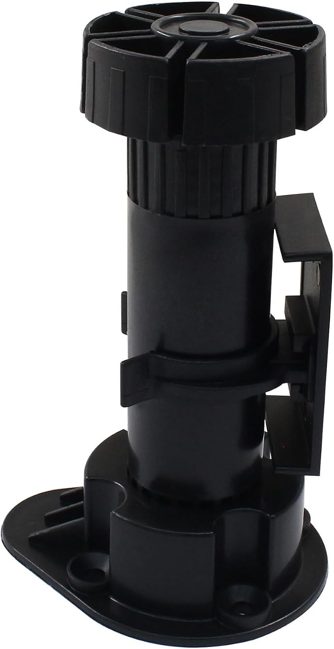 Jiozermi 4 Pack Black Plastic Cabinet Legs, Adjustable Furniture Feet by Jiozermi
