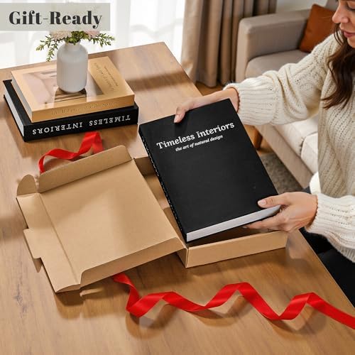 JARLINK Decorative Books, Set of 3 Stackable Fake Book Storage Boxes, Black - Image 6