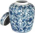 Creative Co-Op Medium Decorative Ceramic Ginger Jar with Lid, Blue and White Floral Pattern - Image 5
