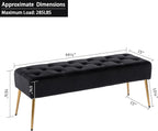 DUHOME Button-Tufted Ottoman Bench, Upholstered Bedroom Benches Velvet Footrest - Image 3