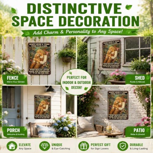 Funny Garden Decor Gardening Sign There was A Girl Who Really Loved Dogs Vintage Metal Tin Sign Wall Decor for Garden Outdoor Yard Farmhouse 8x12 Inch - Image 5