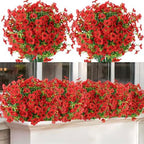 ATTGREAT Artificial Flowers for Outdoor UV Resistant Decor, 12 Bundles(Red) - Image 6