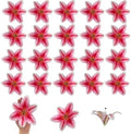 20PCS 6" Large Fake Lily Flower Heads, Realistic Stamens Artificial Flowers for Crafts Cake Wedding Decor (Dark Pink) by SOFTKIDS