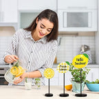 Maitys 3 Pcs Summer Lemon Wooden Table Decor Yellow Lemon Tiered Tray Decor - Image 5