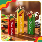MiniInflat Black History 3 Pcs Table Decor, Wooden Block Sign Tiered Tray - Image 3