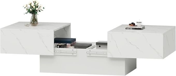 HedoAjim White Marble Coffee Table - Image 7