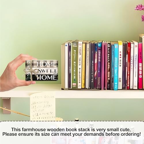 Mini Decorative Books For Home Decor, Small Wood Book Stack For Table Decor, Home Decor Book For Living Room Mantel, Farmhouse Stacked Books Decorative（L35） - Image 2