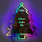 VEELU Personalized Custom Name Mirror LED Light Up, Christmas Tree Wall Decor - Image 7