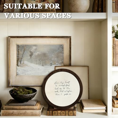 CFFJLHN Christian Bible Wall Art Decor, Psalm 69 Bible Verse Religious Scripture Round Wood Hanging Wall Decor for Home Bedroom Living Room Church Prayer Room, 10x10 Inch - Image 6