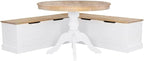 HomeStock Sophisticated Simplicity Backless Corner Nook Set Two Tone - Image 2