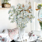 3 Pcs Artificial Wildflowers Blue Long Stem Faux Silk Flowers for Tall Vase - Image 6