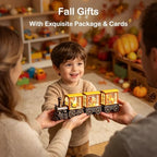 Fall Snow Globe Lantern Fall Decorations for Home, Lighted Fall Decor with Pumpkin Turkey Gnome Train, 6H Timer Thanksgiving Swirling Glitter Snow Globe for Harvest Day, Battery Operated - Image 5