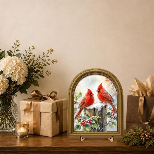 Christmas Decor Vintage Winter Cardinals Wall Art Sign Table Decor - Image 7