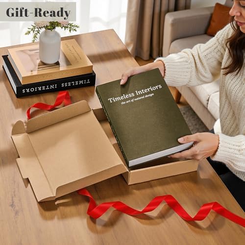 JARLINK Decorative Books, Set of 3 Fake Book Storage Boxes, Olive Green - Image 6