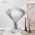 Serwalin 60PCS 17.7" Black White Gray Pampas Grass Decor for Vase Filler - Image 4