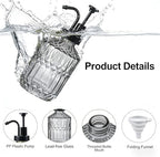 Amolliar 12 Oz Glass Soap Dispenser with Plastic Pump,Dark Grey,1 Pack - Image 2