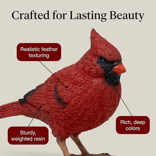 Distinctive Designs 4.125"" Red Cardinal Figurine - Cardinal Decor for Memorial Home Decor - Bereavement Gift, Red, Black, Orange - Image 4