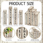 Lineshading 4 Pcs Inspirational Table Decor Wooden Book Gather Blessed Sign - Image 3