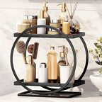 Bathroom Counter Organizer, 2-Tier Black Perfume Organizer Dresser by YIWANFW