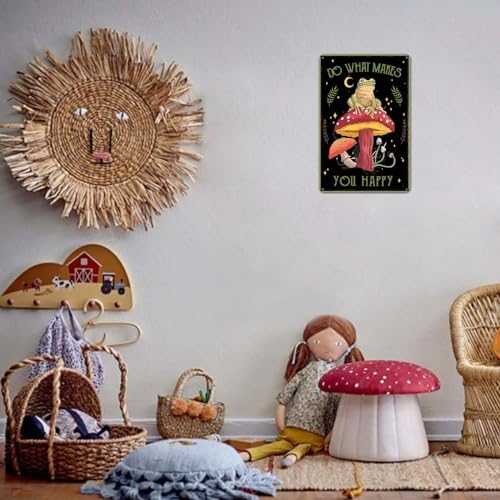Funny Frog Mushroom Decor Metal Sign: Cute Cottagecore & Forest Decor for Bathroom, Kitchen, Bedroom, and Home (3029) - Image 4